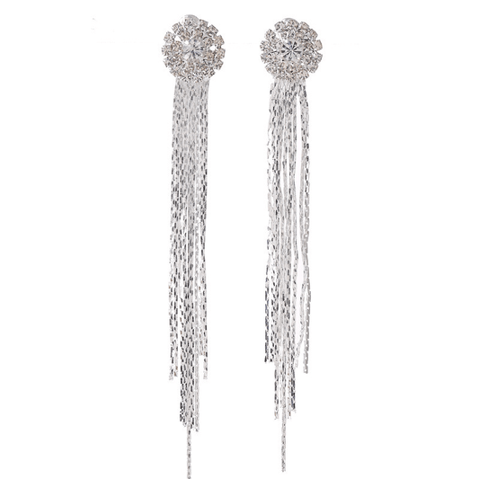 Exaggerated Rhinestones Tassel Earrings For Women
