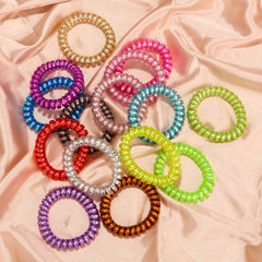 15pcs Spiral Hair Ties No Crease Hair Ties Phone Cord Hair Ties Candy Colors