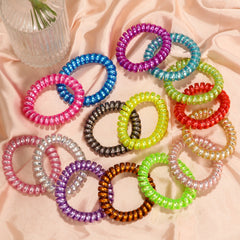 15pcs Spiral Hair Ties No Crease Hair Ties Phone Cord Hair Ties Candy Colors
