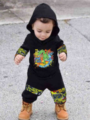 Boys Dinosaur Print Hoodie & Pants Set