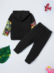 Boys Dinosaur Print Hoodie & Pants Set