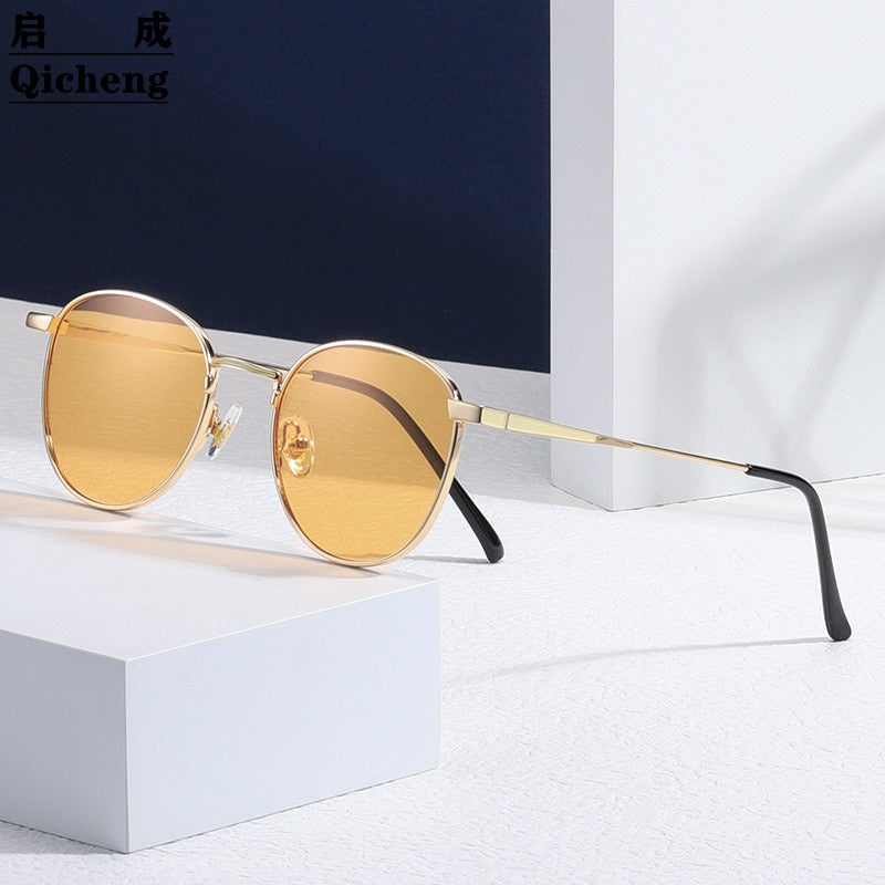Round Metal Frame Sunglasses Unisex for Small Face