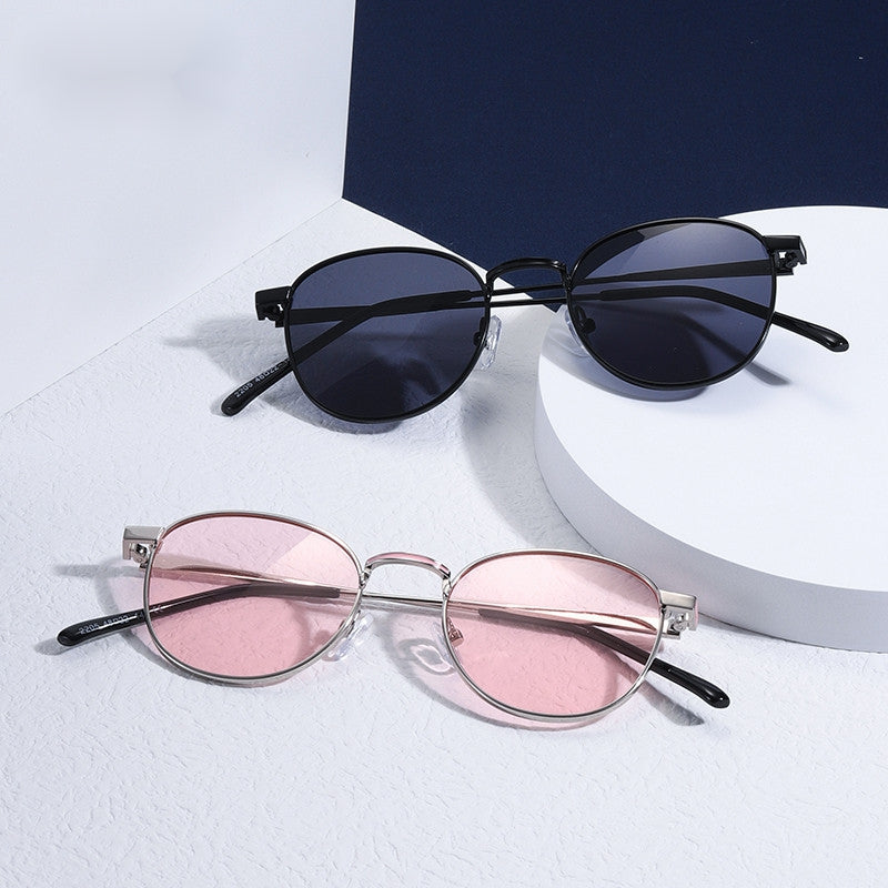 Round Metal Frame Sunglasses Unisex for Small Face
