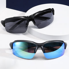 Ski Stormproof Colorful Half Rimless Wrap Sunglasses