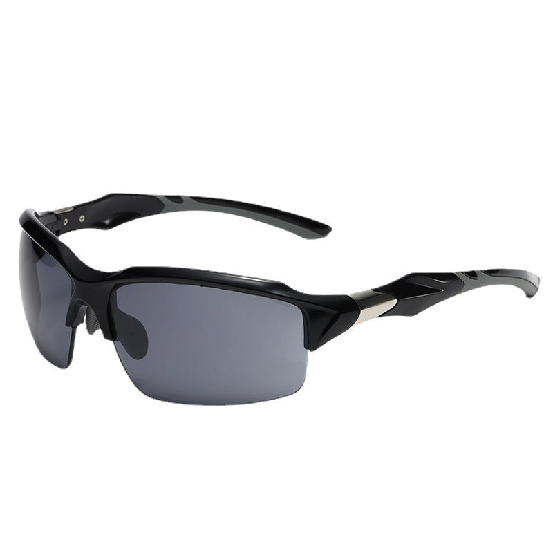 Ski Stormproof Colorful Half Rimless Wrap Sunglasses
