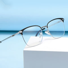 Metal Vintage Anti Semi Rimless Light Sunglasses
