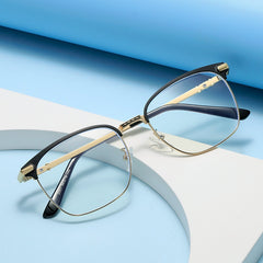 Metal Vintage Anti Semi Rimless Light Sunglasses
