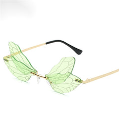 Rimless Butterfly Sunglasses Candy Gradient Metal Eyewear