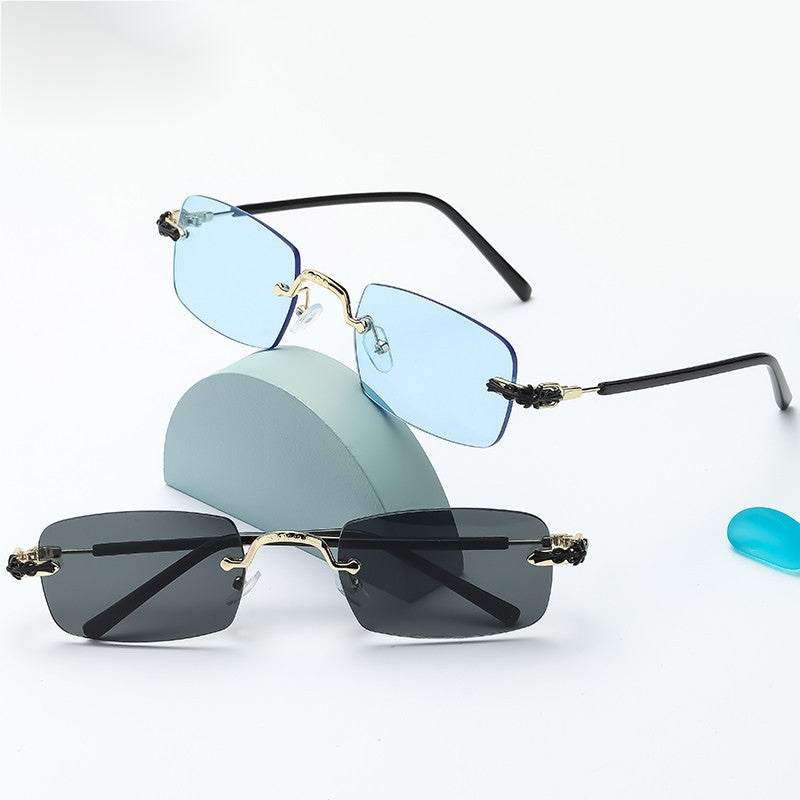 Rimless Gradient Sunglasses Stylish Women Sunshade Eyeglasses