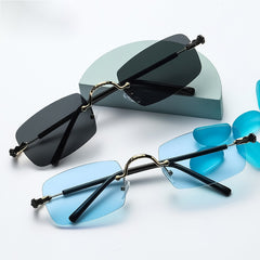 Rimless Gradient Sunglasses Stylish Women Sunshade Eyeglasses