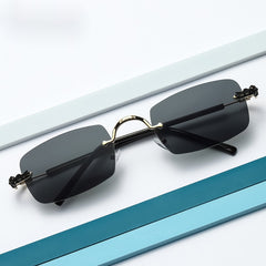 Rimless Gradient Sunglasses Stylish Women Sunshade Eyeglasses