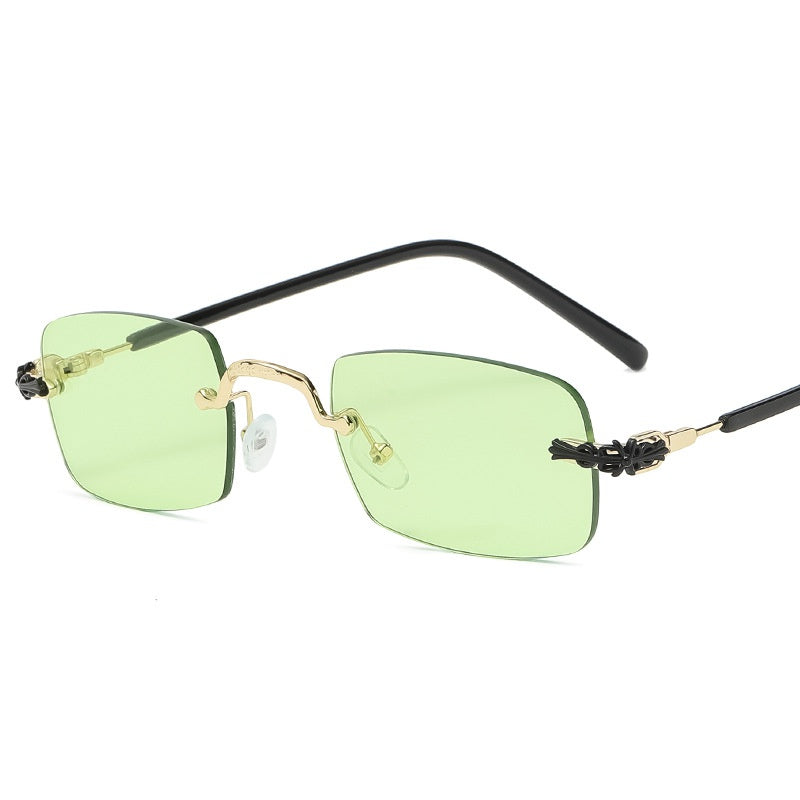 Rimless Gradient Sunglasses Stylish Women Sunshade Eyeglasses