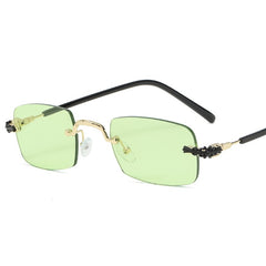 Rimless Gradient Sunglasses Stylish Women Sunshade Eyeglasses