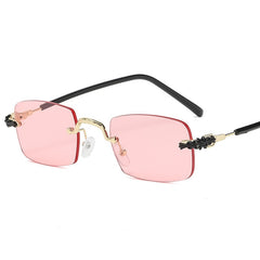 Rimless Gradient Sunglasses Stylish Women Sunshade Eyeglasses