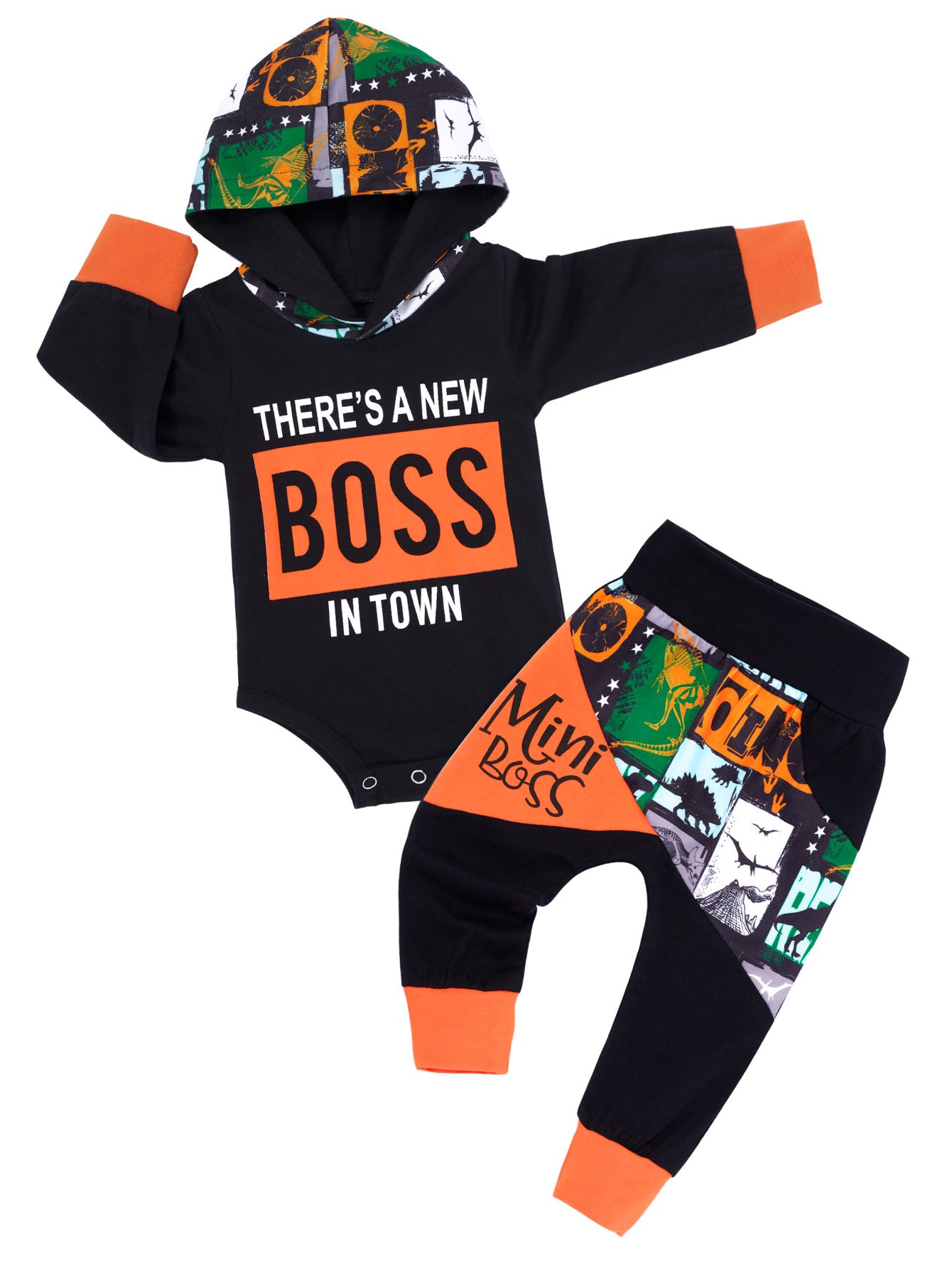 Baby Boys Mommy's Little Muggle Hooded Onesie & Striped Pants Set