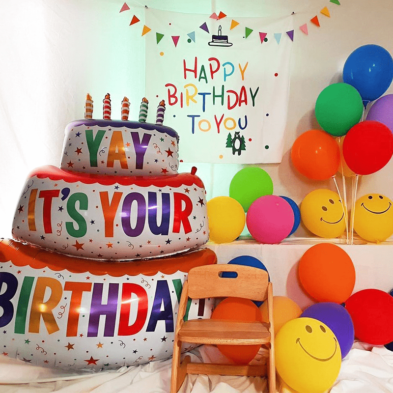 Colorful Three Layers Cake Aluminum Film Balloons