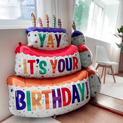 Colorful Three Layers Cake Aluminum Film Balloons