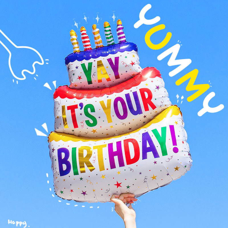 Colorful Three Layers Cake Aluminum Film Balloons