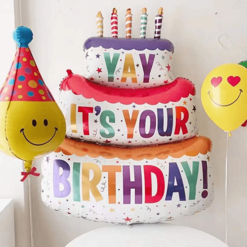 Colorful Three Layers Cake Aluminum Film Balloons
