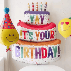 Colorful Three Layers Cake Aluminum Film Balloons