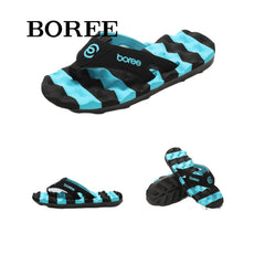 BOREE Men's Massage Flip Flops Lightweight Striped Slides Slippers