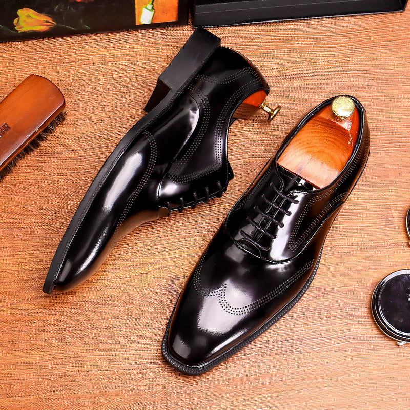 Men's Leather Wingtip Oxford Formal Dress Shoes