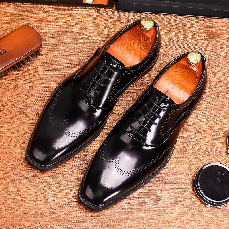 Men's Leather Wingtip Oxford Formal Dress Shoes