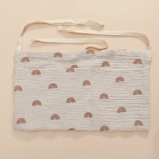 Double Layer Cotton Baby Bedside Storage Bag with Toy Collection Hanging Bag