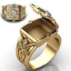 Men's Retro Box Ring Hip Hop Punk Jewelry Size 6-13