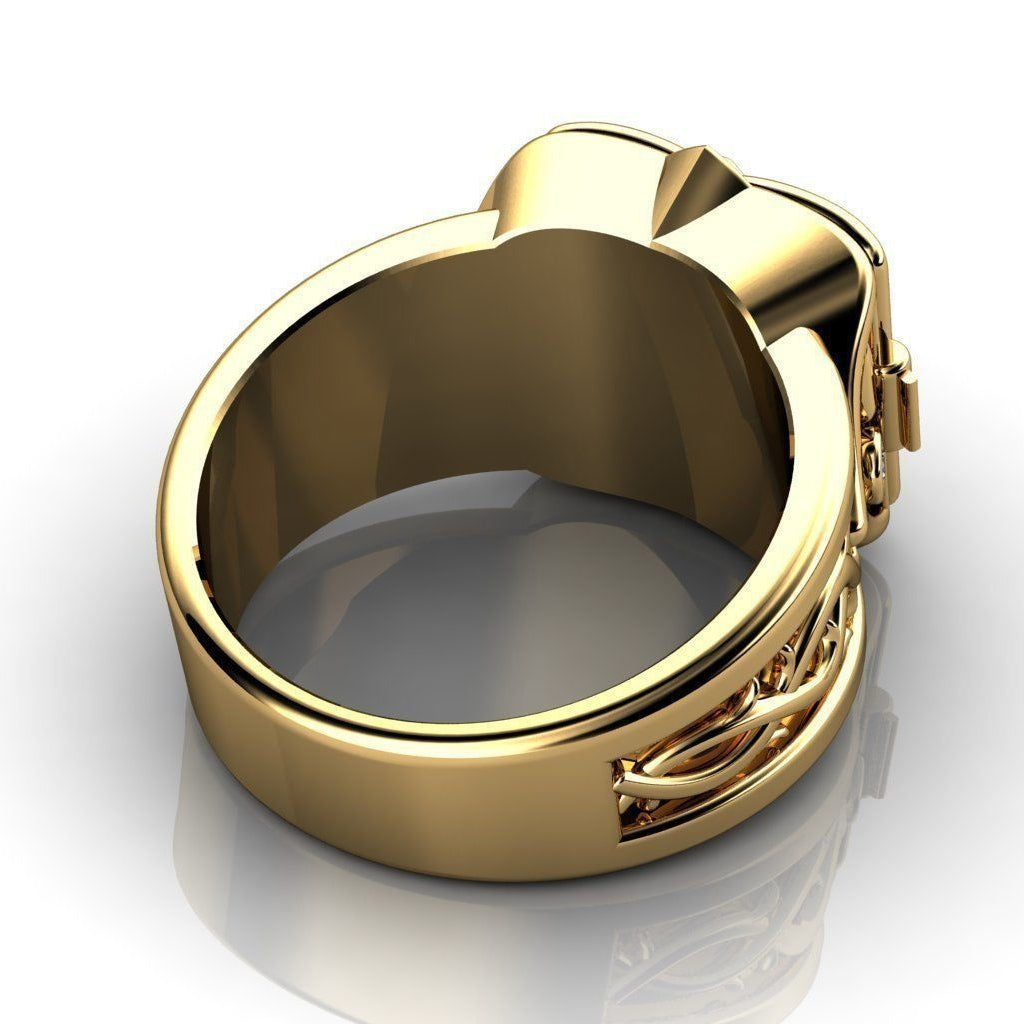 Men's Retro Box Ring Hip Hop Punk Jewelry Size 6-13