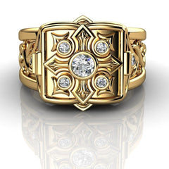 Men's Retro Box Ring Hip Hop Punk Jewelry Size 6-13