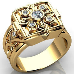 Men's Retro Box Ring Hip Hop Punk Jewelry Size 6-13