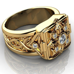 Men's Retro Box Ring Hip Hop Punk Jewelry Size 6-13