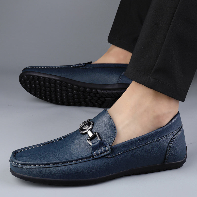 Men's Leather Slip On Bit Loafer Shoes