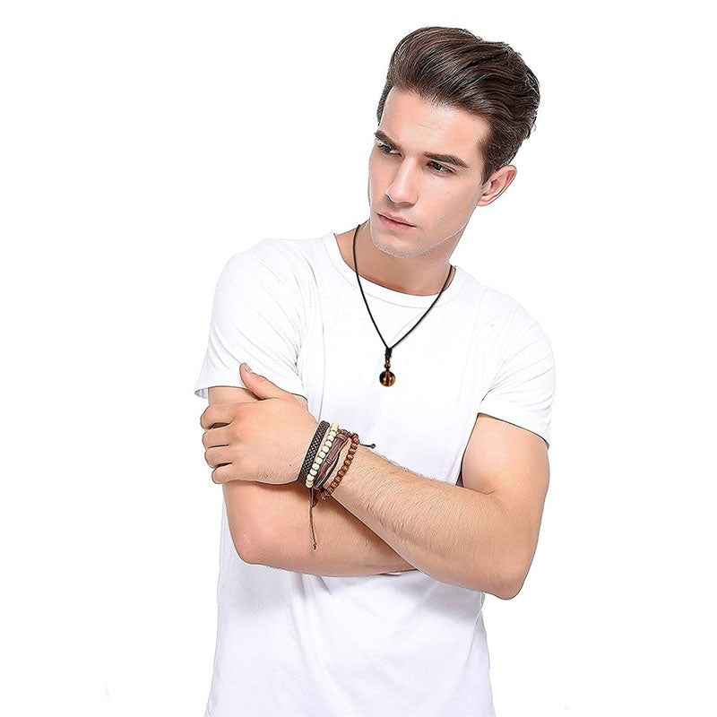 High Pure Natural Tiger's Eye Stone Beads Pendant Necklace