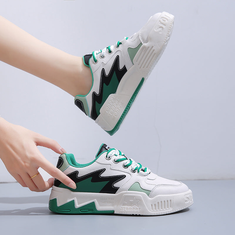 Block Lace Up Board Shoes Anti Slip Sports Footwear