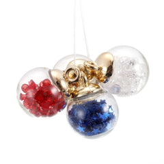 Glass Ball Pendant Earrings Necklace Sequin Crystal Ball DIY Jewelry Accessories