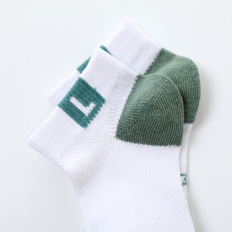 5 Pairs Kids Mesh Socks, Breathable Cotton Ankle Socks for Girls & Boys