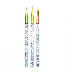 3pcs Nail Art Liner Brushes Kit Superfine Brush for Acrylic DIY Nail Drawing