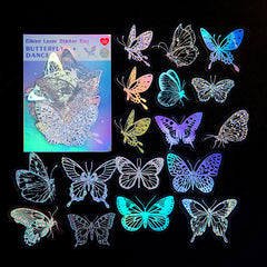 45pcs Magic Astrolabe Butterfly Moon Silver Sticker Scrapbooking DIY Label Diary