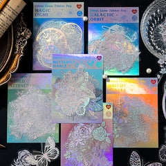 45pcs Magic Astrolabe Butterfly Moon Silver Sticker Scrapbooking DIY Label Diary