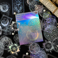 45pcs Magic Astrolabe Butterfly Moon Silver Sticker Scrapbooking DIY Label Diary