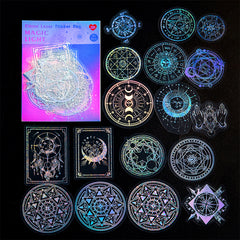 45pcs Magic Astrolabe Butterfly Moon Silver Sticker Scrapbooking DIY Label Diary