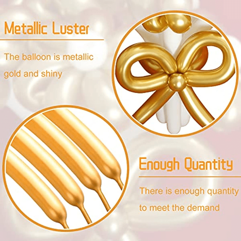 20pcs Metal Golden Twist Balloons for Party Decoration DIY Animal Balloons