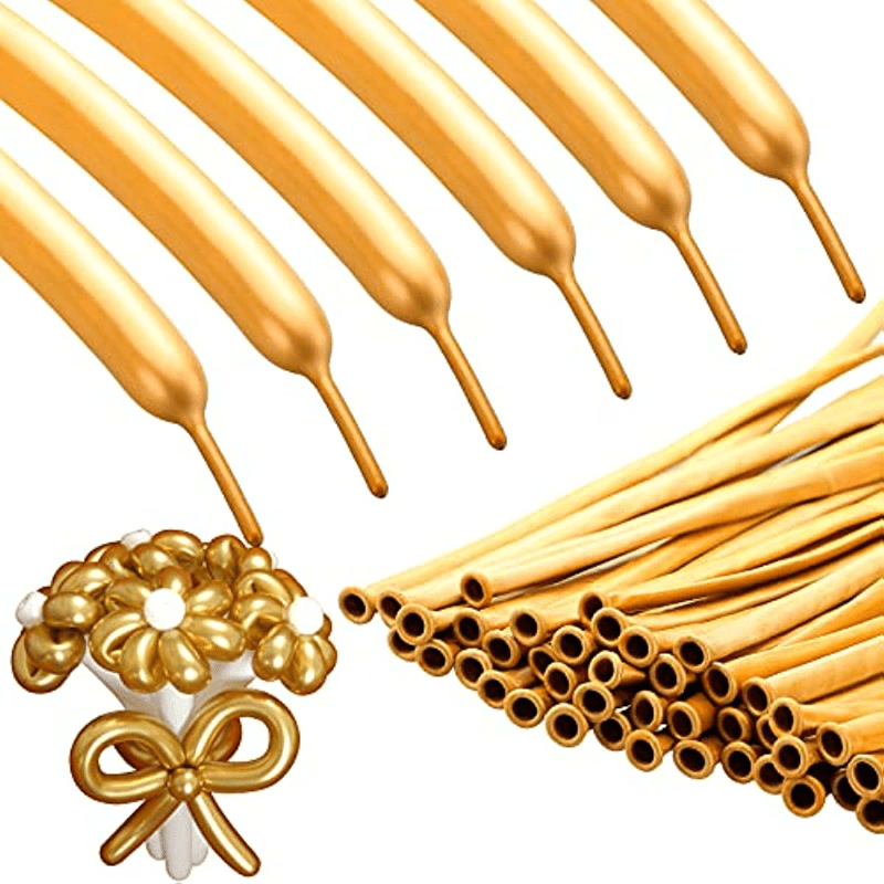 20pcs Metal Golden Twist Balloons for Party Decoration DIY Animal Balloons