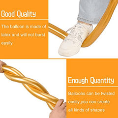 20pcs Metal Golden Twist Balloons for Party Decoration DIY Animal Balloons