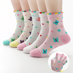 5pairs Kids Mesh Breathable Socks for Girls