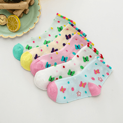 5pairs Kids Mesh Breathable Socks for Girls