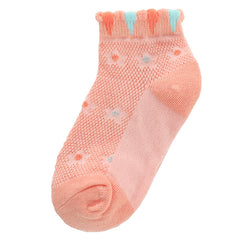 5 pairs Kids Mesh Breathable Ankle Socks for Girls, Flowers Pattern