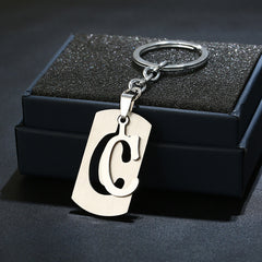 T Letter Double Layer Keychain Stainless Steel Key Chain Car Key Ring Pendant